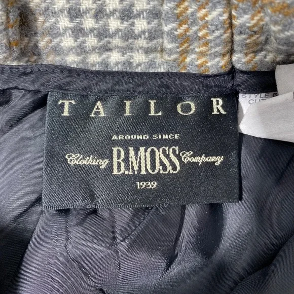 Vintage B. Moss Maxi Skirt Womens 4 Y2K 90s Brown Plaid Wool Blend Academia - Picture 13 of 16